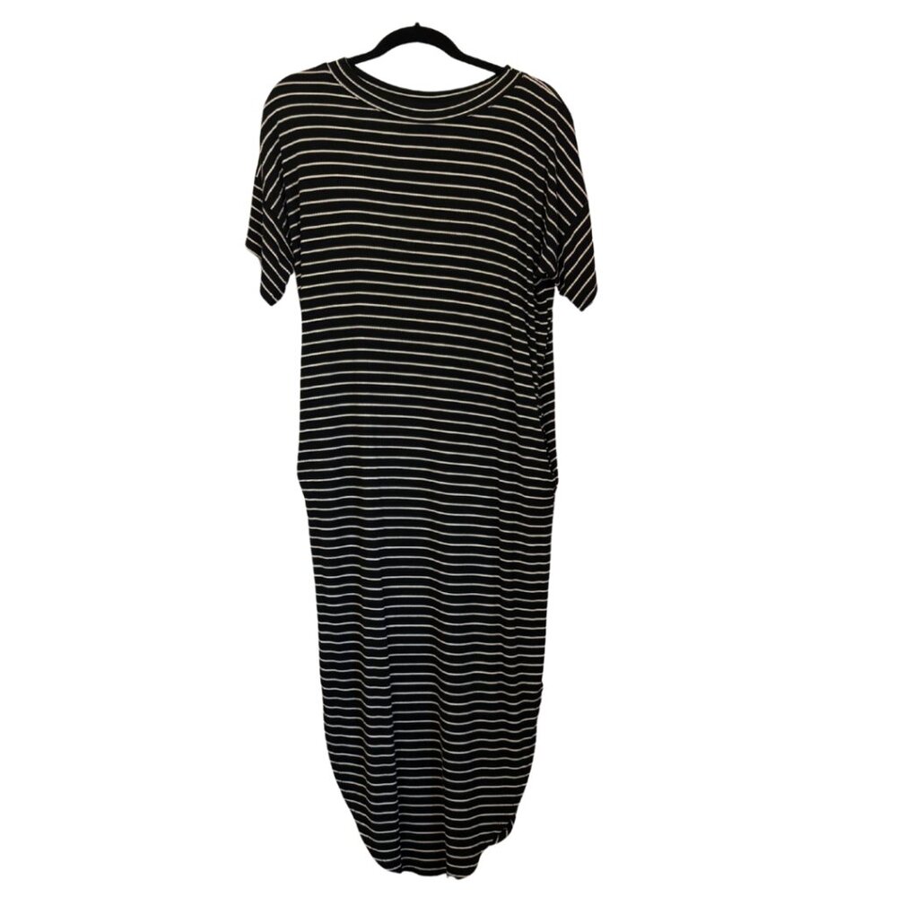 Marlee Los Angeles Black & White Striped Midi Dress – Soft Jersey